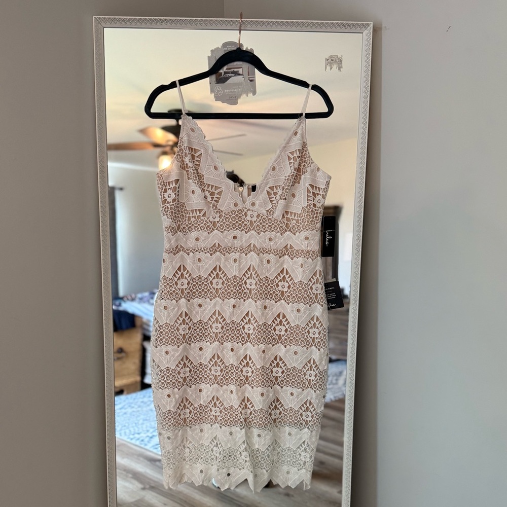 Lulu's Cream Lace Wedding Dress